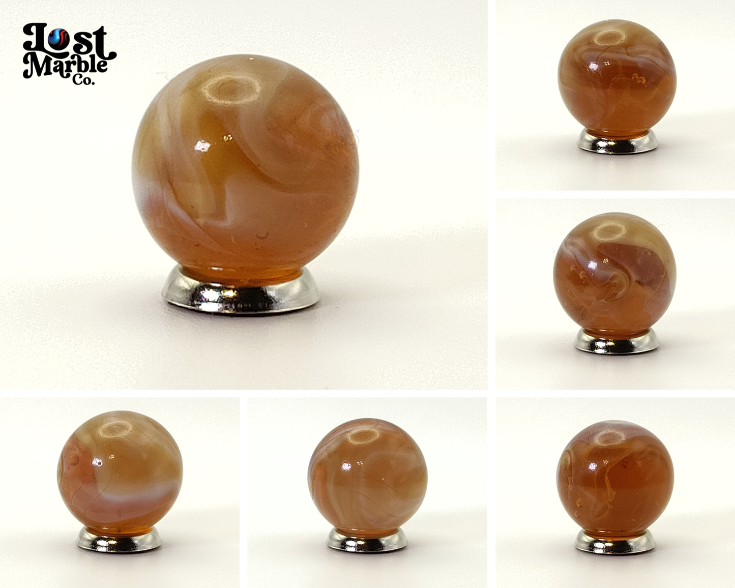 Gorgeous 18mm Amber Slag Marble w/drizzle M-