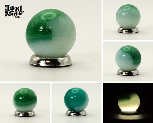 14.5mm Akro Agate Patch Marble Green & White NM