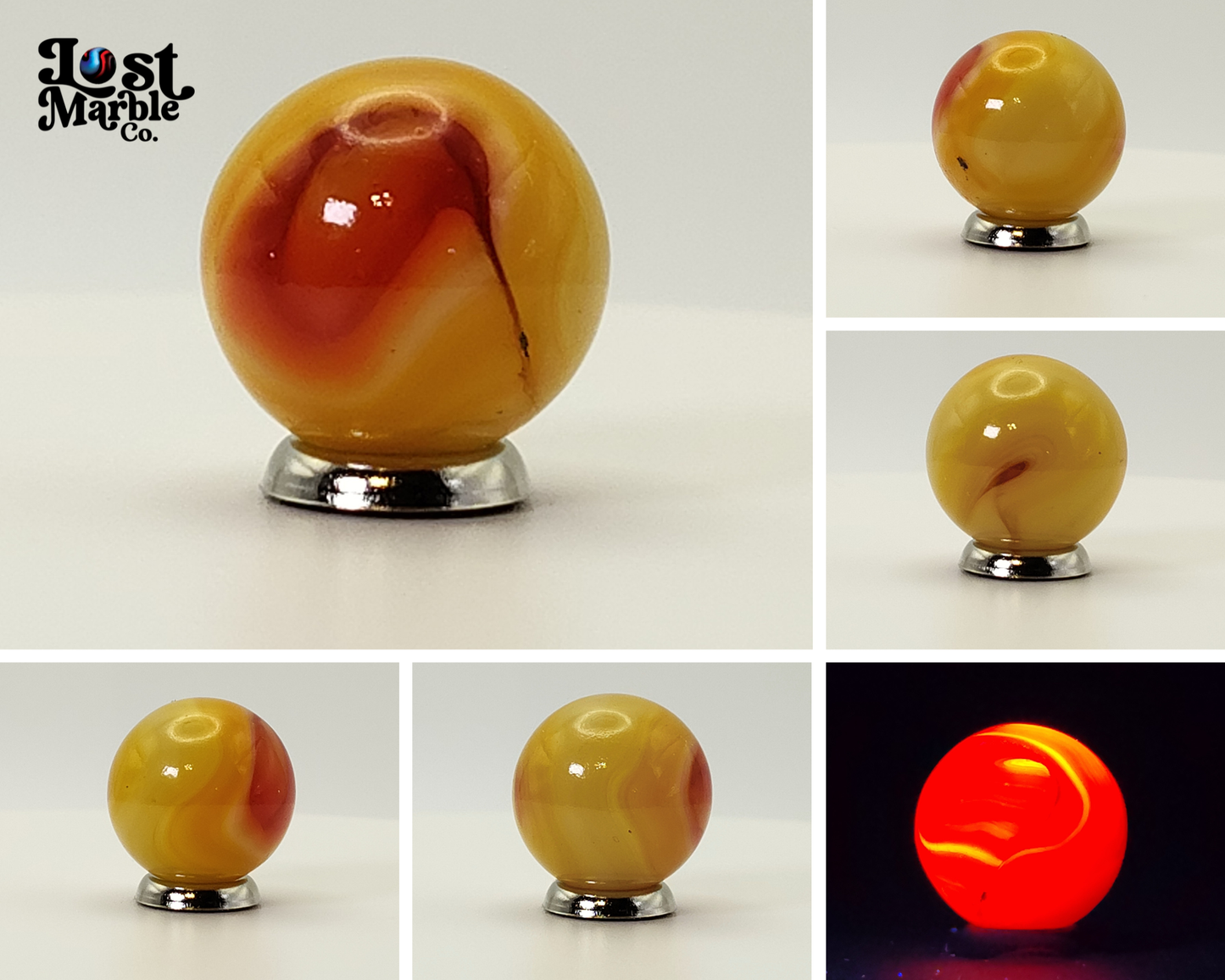 3/4" JABO UV Pink & Orange Marble NM+