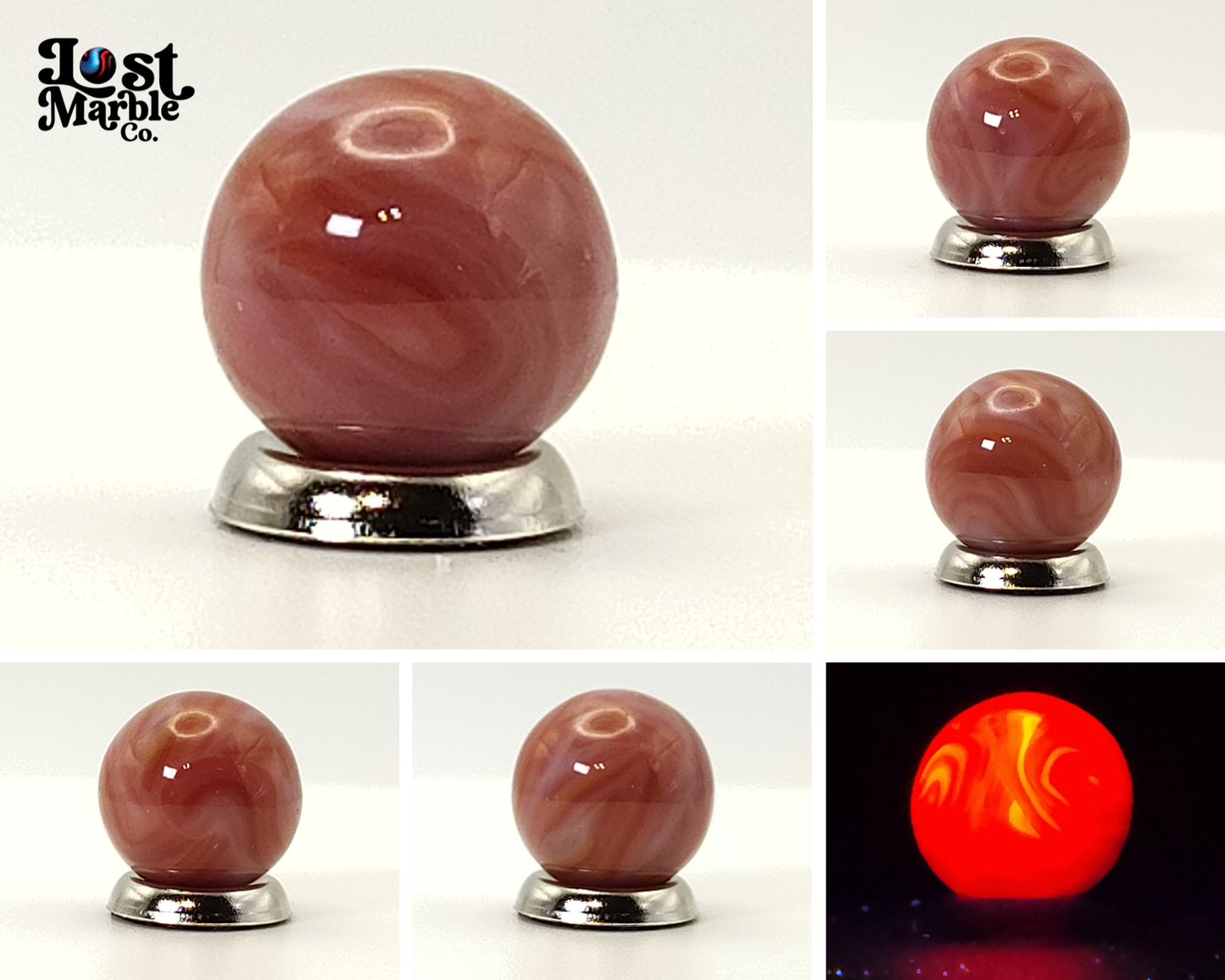 9/16" Busy Pattern Swirl Marble Purple Red Yellow UV NM-