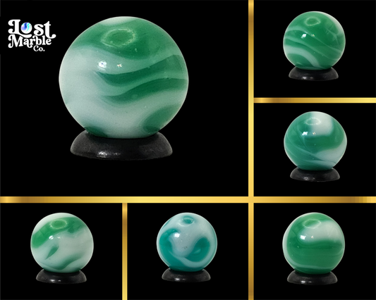 5/8" Alley Agate Swirl Marble Green White NM-