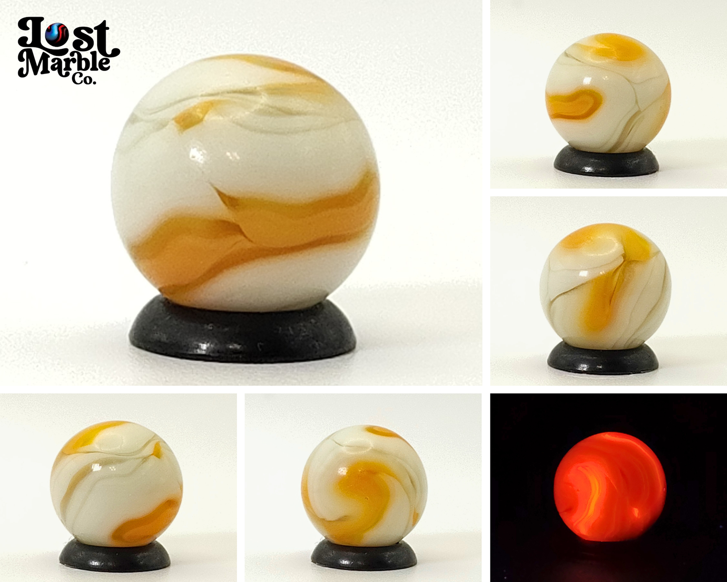 5/8" Transparent Base w/cream & peach ribbons UV NM+
