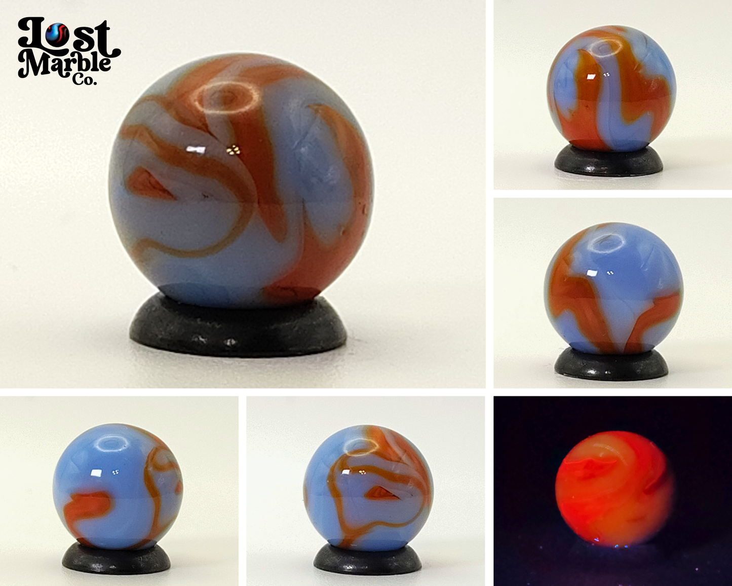 5/8" Swirl Marble Blue & Red UV M-