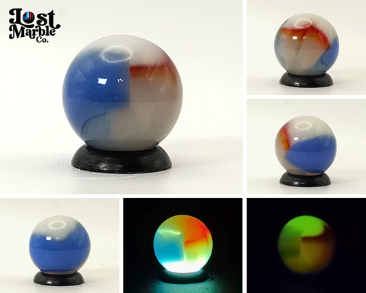 5/8" Vitro Agate Tri-Lite Marble Manganese glow NM+