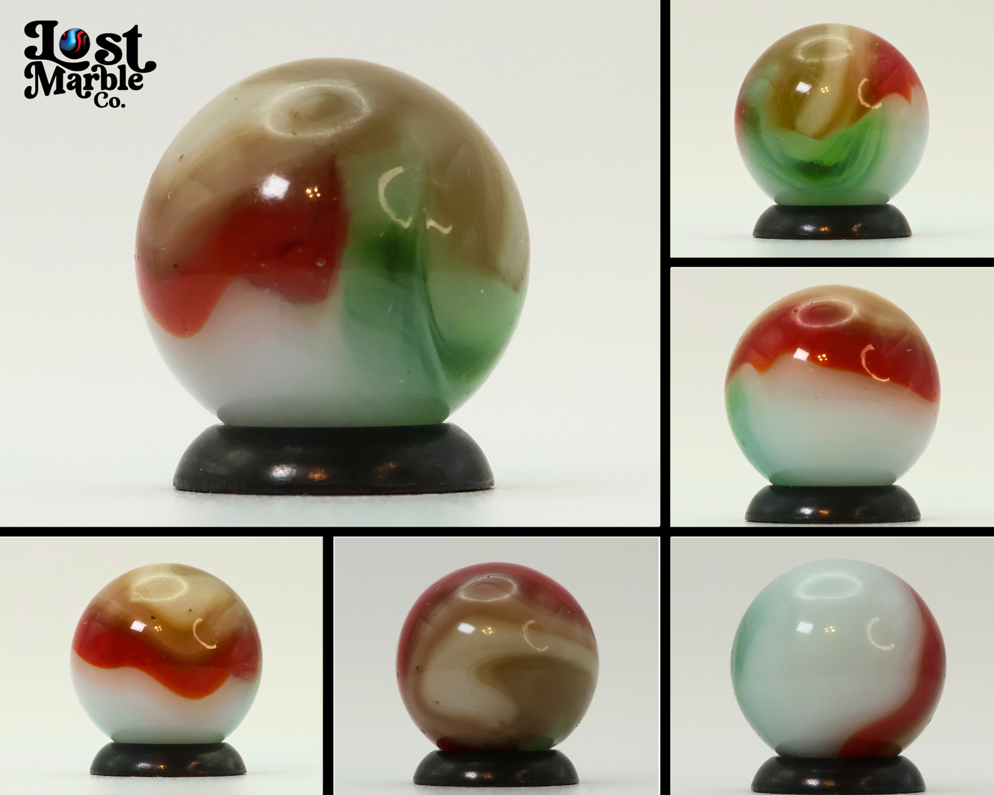 5/8" Vitro Agate Tri-Lite Marble Interesting Colors and swirled NM