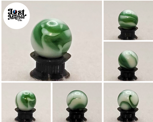 16mm Green & White Swirl Marble Alley? NM
