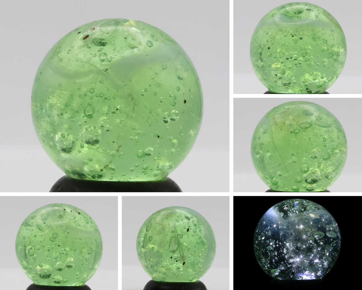 5/8" Peltier Green Fizz Bubbly Marble NM+