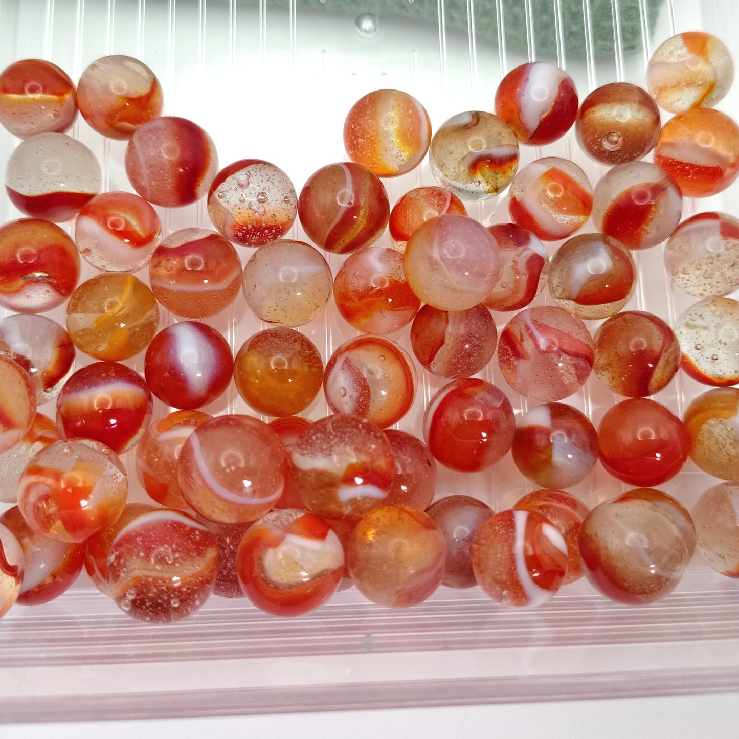 5pk lots of Peltier Rainbo Sunset Marbles NM-M Mostly Mint