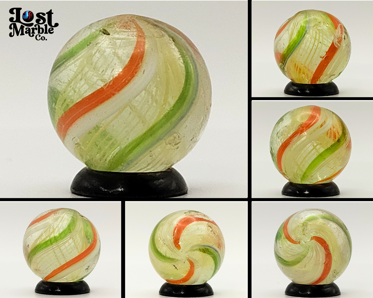 11/16" German Handmade Latticinio Core Marble NM