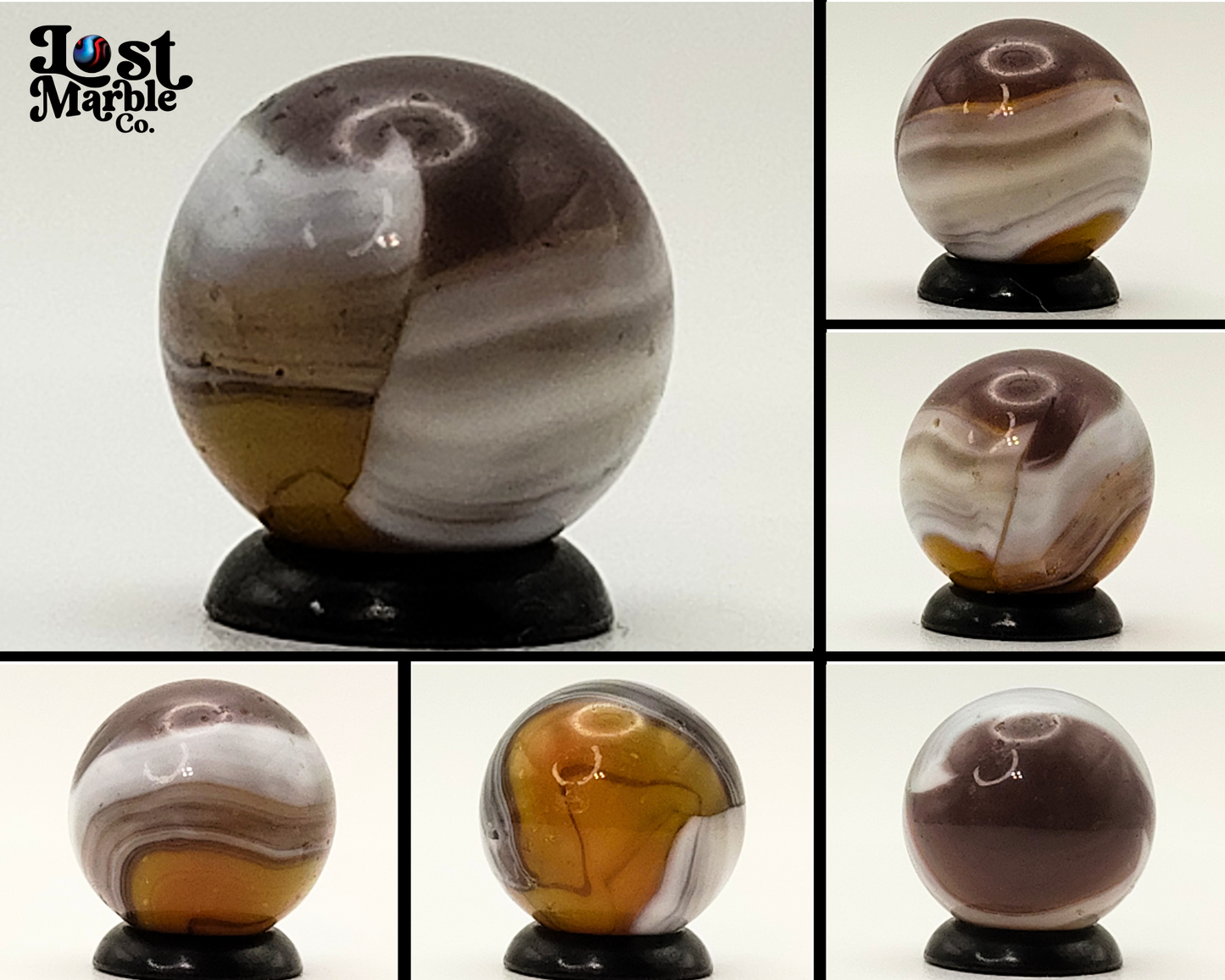 5/8" Vitro Agate Exotic Conqueror Butterscotch & Lavender NM+