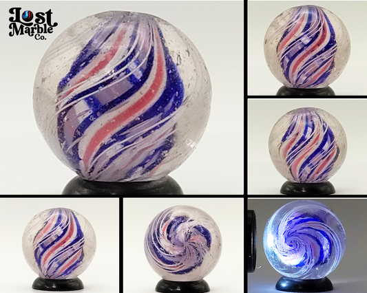 ~3/4" German Handmade Swirl Divided Core Marble NM+