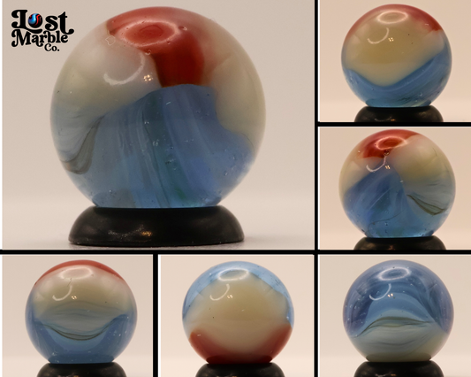 5/8" Vitro Agate Helmet Marble Blue NM+