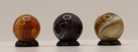 5/8" 3pk of Slag Marbles, Purple & Amber NM-M