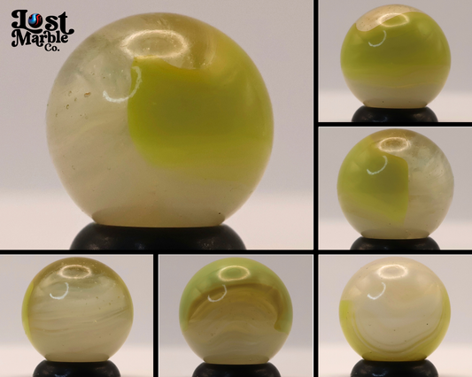 5/8" Akro Agate Egg Yolk Patch Marble Mint