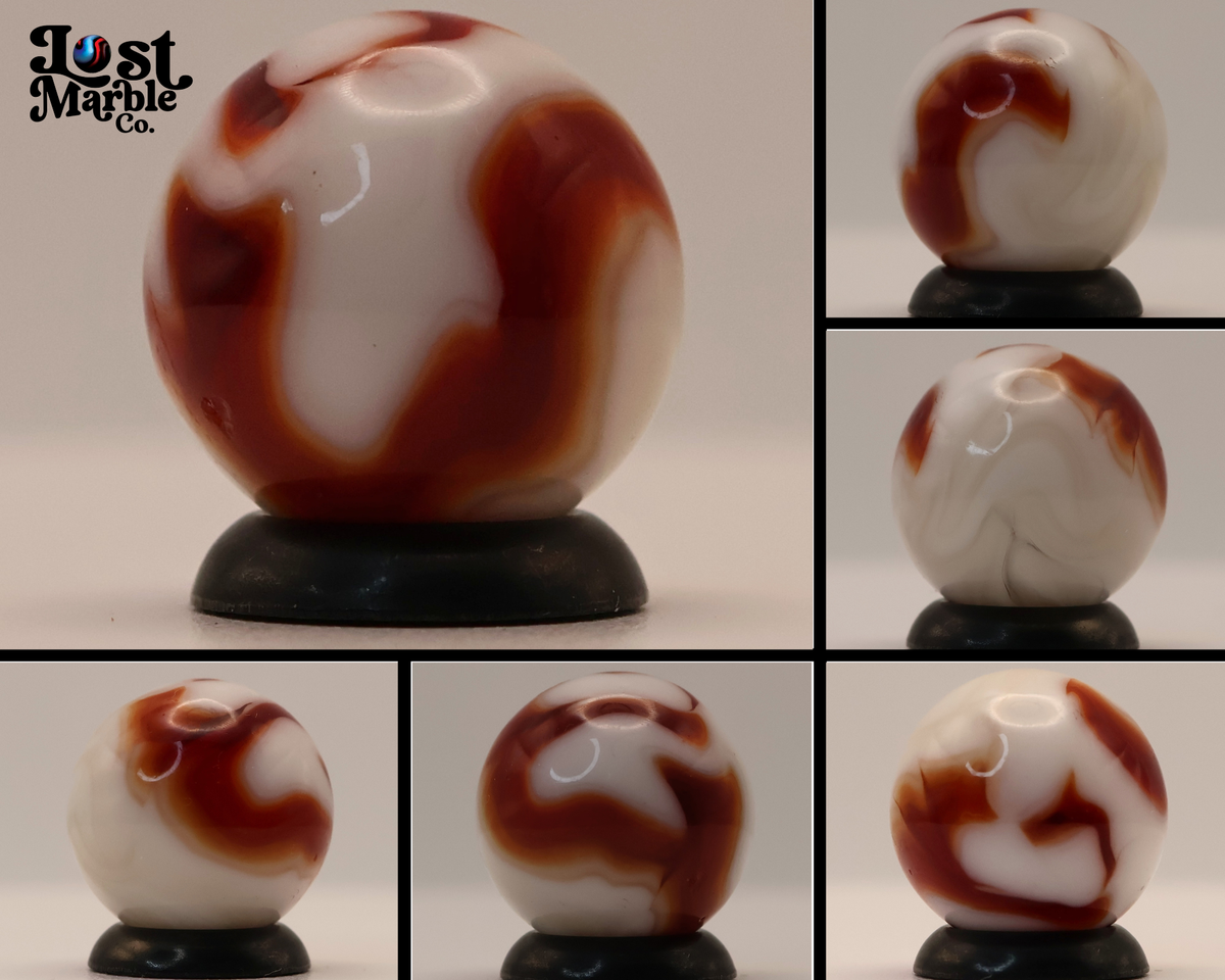 5/8" Vintage Alley Agate Marble Red & White NM++