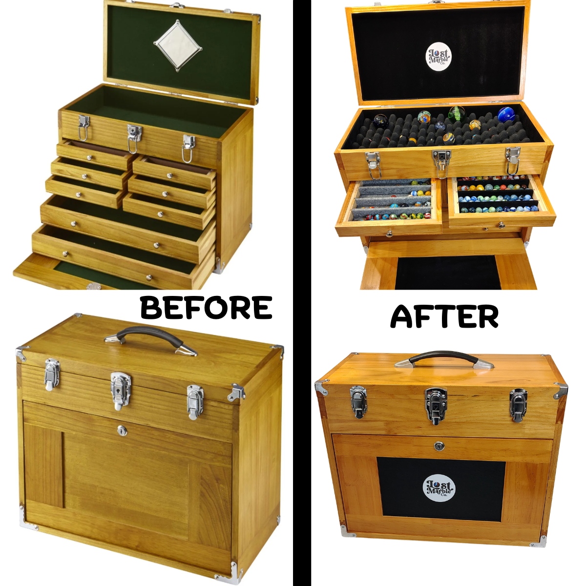 Marble Chest - 8 Drawer Customizable 20x10.25x16"