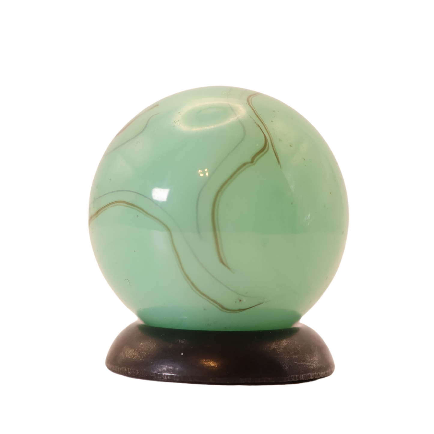 9/16" Swirl Marble Teal w/ oxblood horsehair? NM+